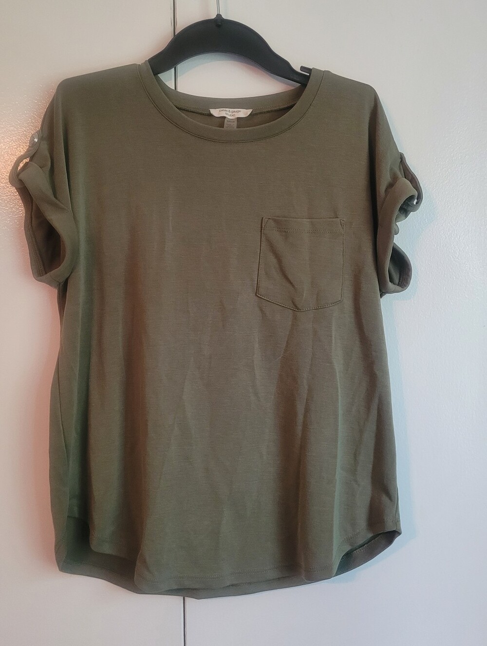 Cable & Gauge Olive Green Short Sleeve Pocket Tee